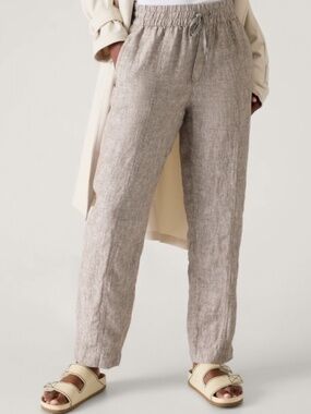 Athleta Retreat Linen High Rise Ankle Pant Size XXS In Pyrite Style 851027